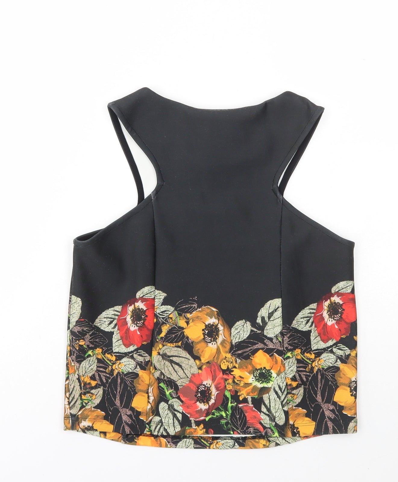 NEXT Womens Multicoloured Floral Polyester Basic T-Shirt Size 6 Round Neck