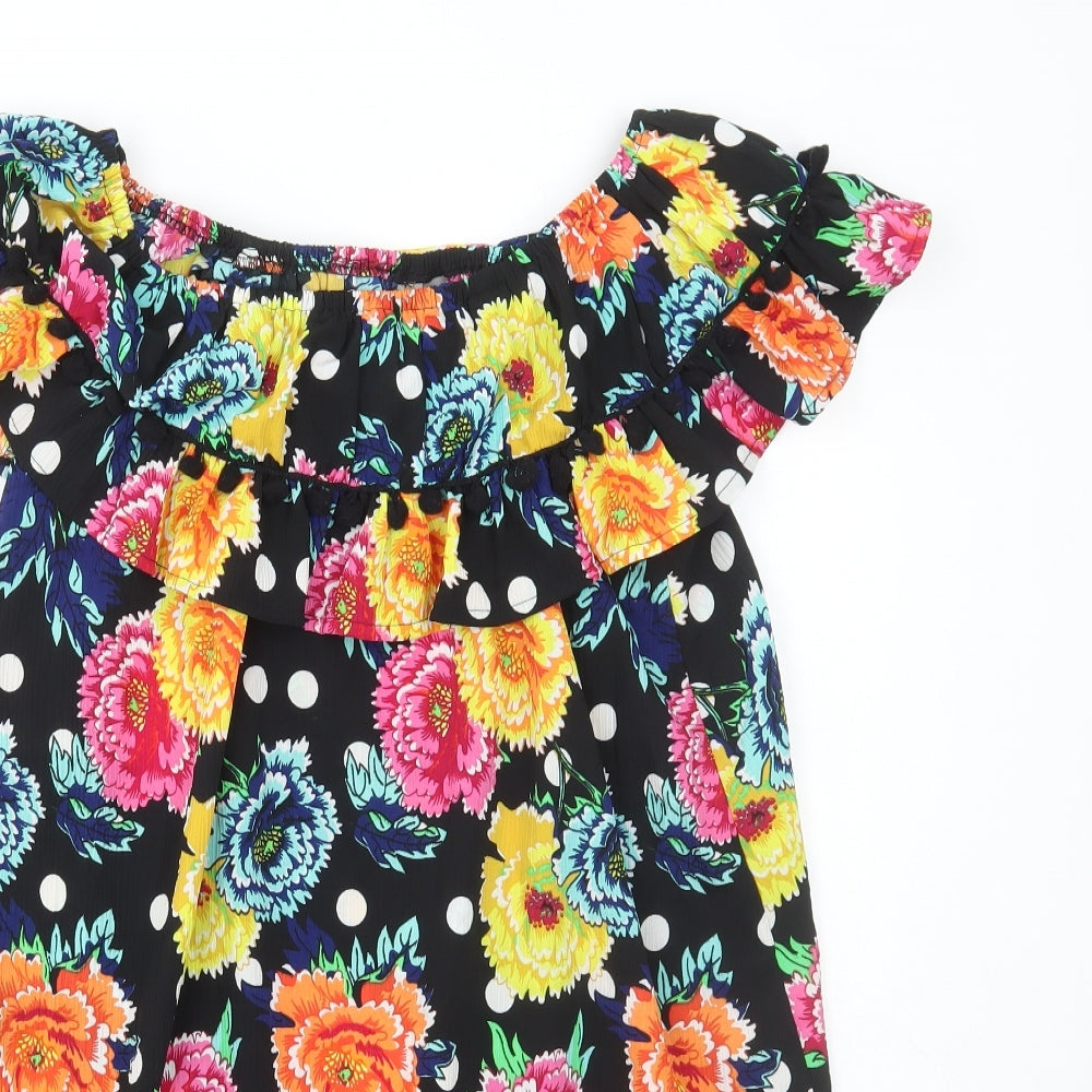 ASOS Womens Multicoloured Floral Polyester A-Line Size 10 Round Neck Pullover
