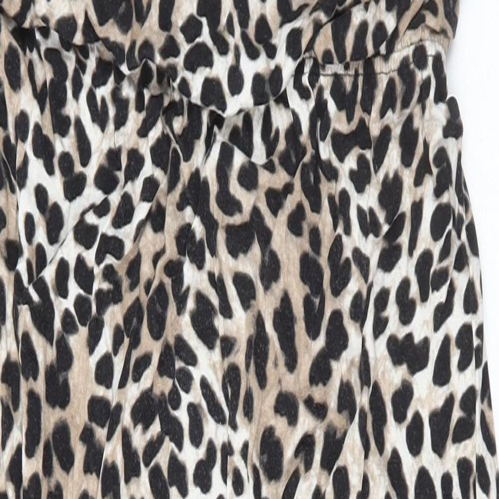 George Womens Brown Animal Print Viscose Maxi Size 20 Scoop Neck Pullover - Leopard Print