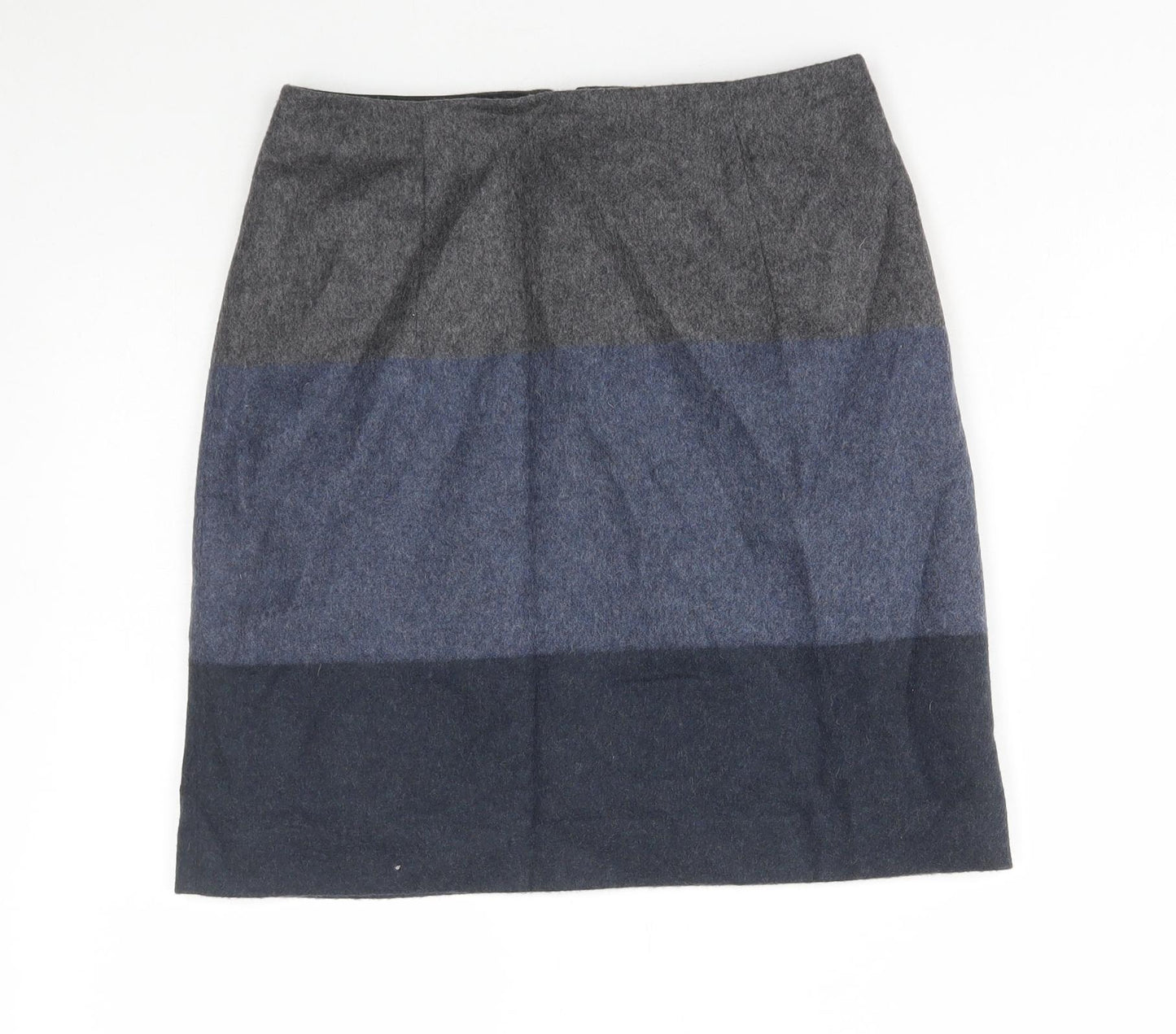 Hobbs Womens Blue Wool Mini Skirt Size 8 Zip