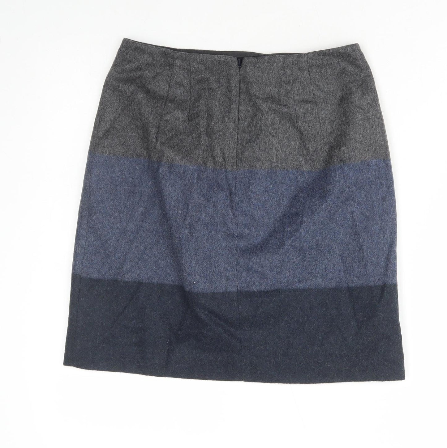 Hobbs Womens Blue Wool Mini Skirt Size 8 Zip