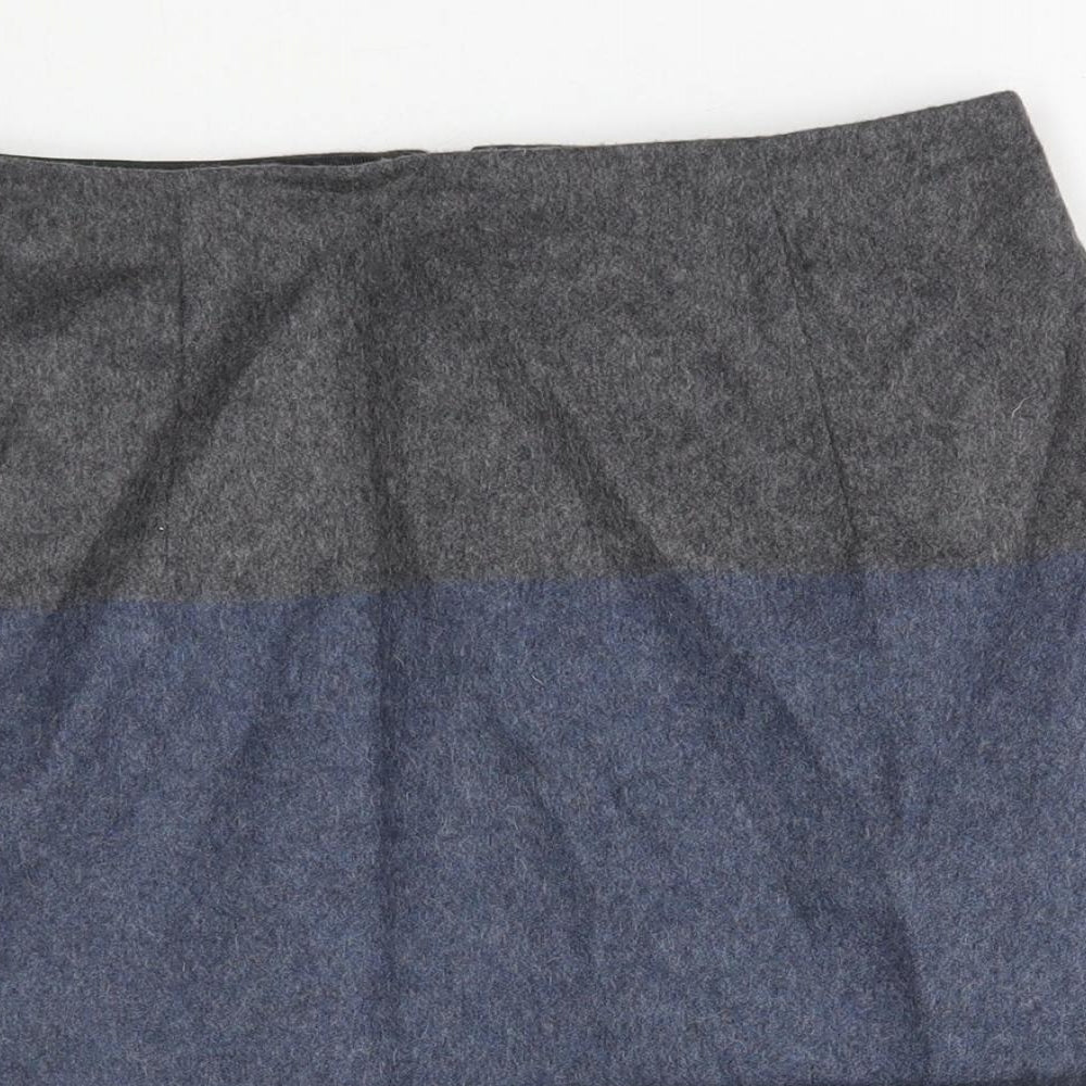 Hobbs Womens Blue Wool Mini Skirt Size 8 Zip