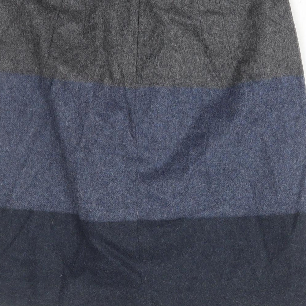 Hobbs Womens Blue Wool Mini Skirt Size 8 Zip