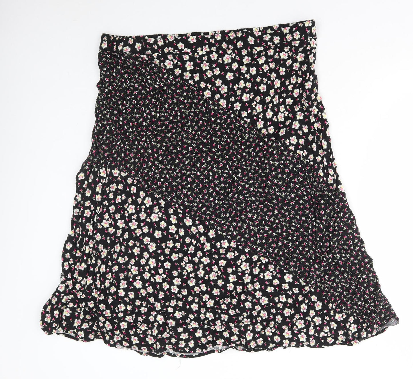 Isle Collections Womens Multicoloured Floral Viscose Flare Skirt Size 22