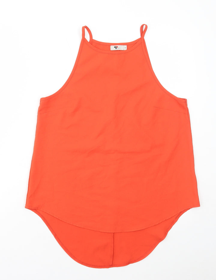 TEMT Womens Orange Polyester Camisole Tank Size 10 Round Neck