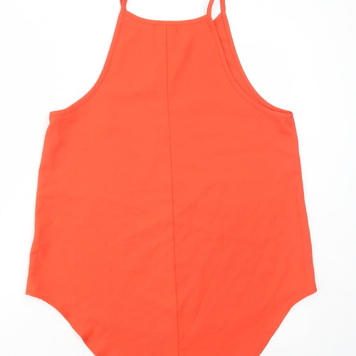 TEMT Womens Orange Polyester Camisole Tank Size 10 Round Neck