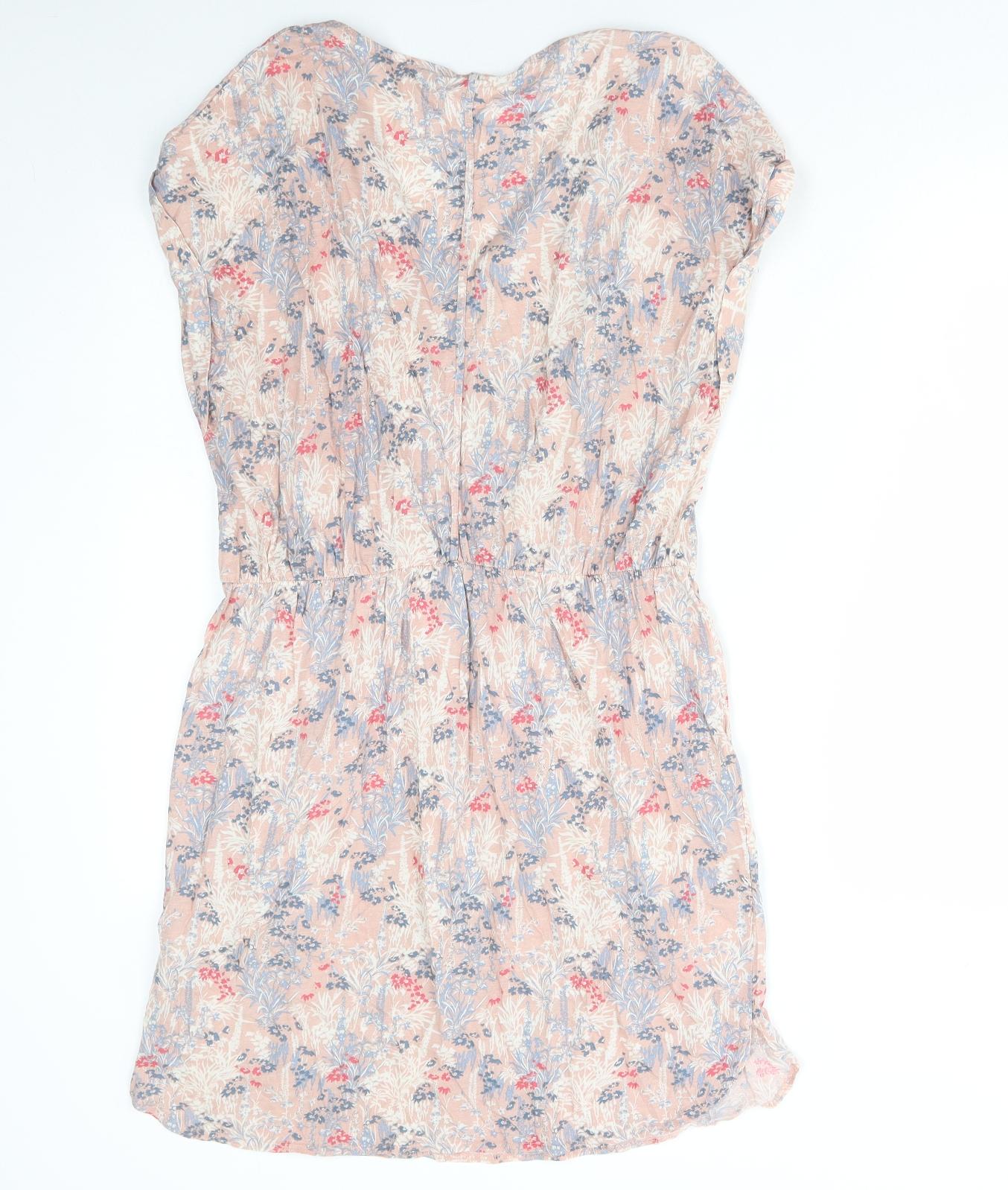 NEXT Womens Multicoloured Floral Cotton A-Line Size 16 V-Neck Pullover