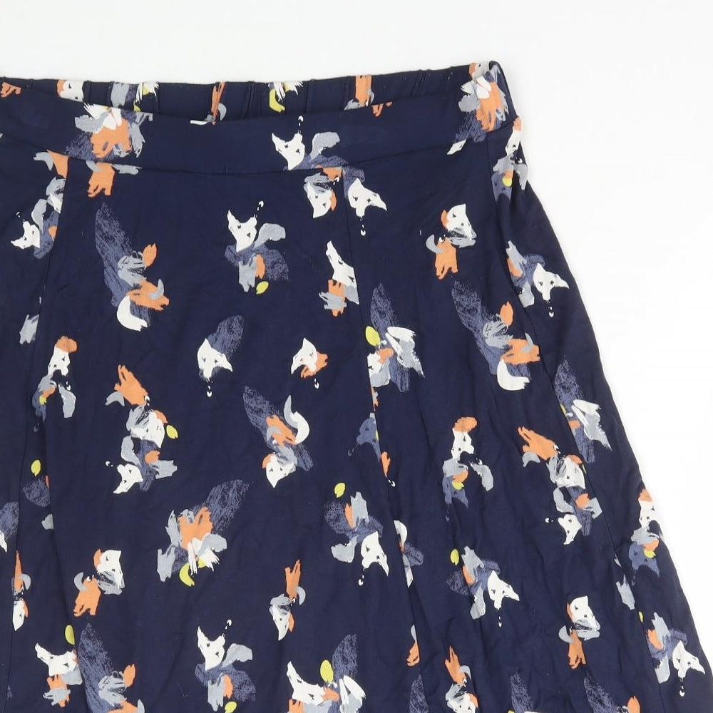 Marks and Spencer Womens Multicoloured Geometric Viscose Flare Skirt Size 14