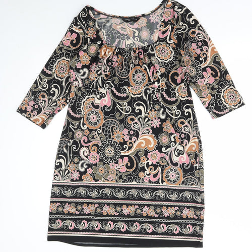 Dorothy Perkins Womens Multicoloured Floral Polyester A-Line Size 16 Scoop Neck Pullover