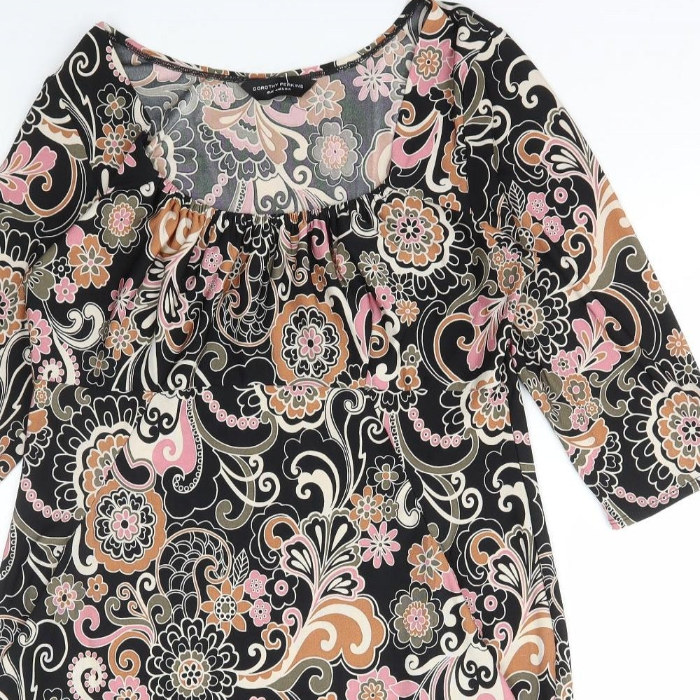 Dorothy Perkins Womens Multicoloured Floral Polyester A-Line Size 16 Scoop Neck Pullover