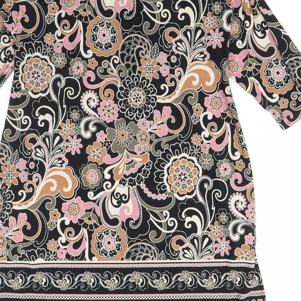 Dorothy Perkins Womens Multicoloured Floral Polyester A-Line Size 16 Scoop Neck Pullover
