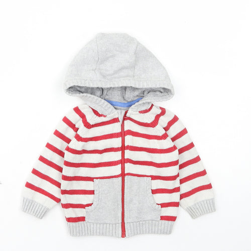 TU Boys Red Striped Jacket Size 6-9 Months Zip