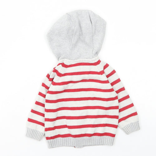 TU Boys Red Striped Jacket Size 6-9 Months Zip