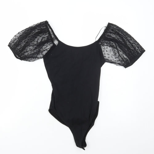 Primark Womens Black Polyester Bodysuit One-Piece Size S Pullover
