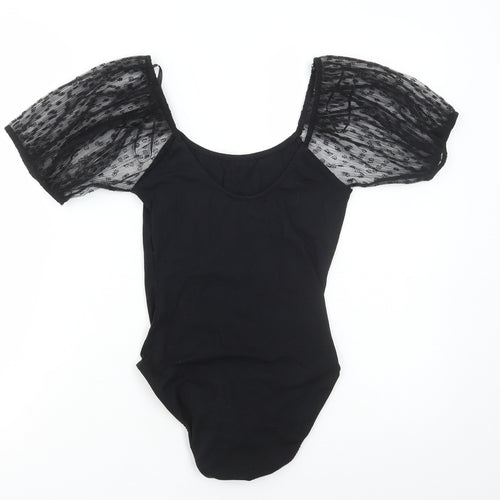 Primark Womens Black Polyester Bodysuit One-Piece Size S Pullover