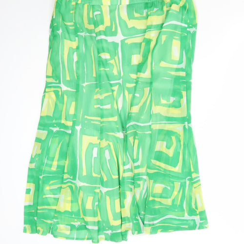 Baster Womens Green Geometric Polyester Flare Skirt Size 36 in Zip