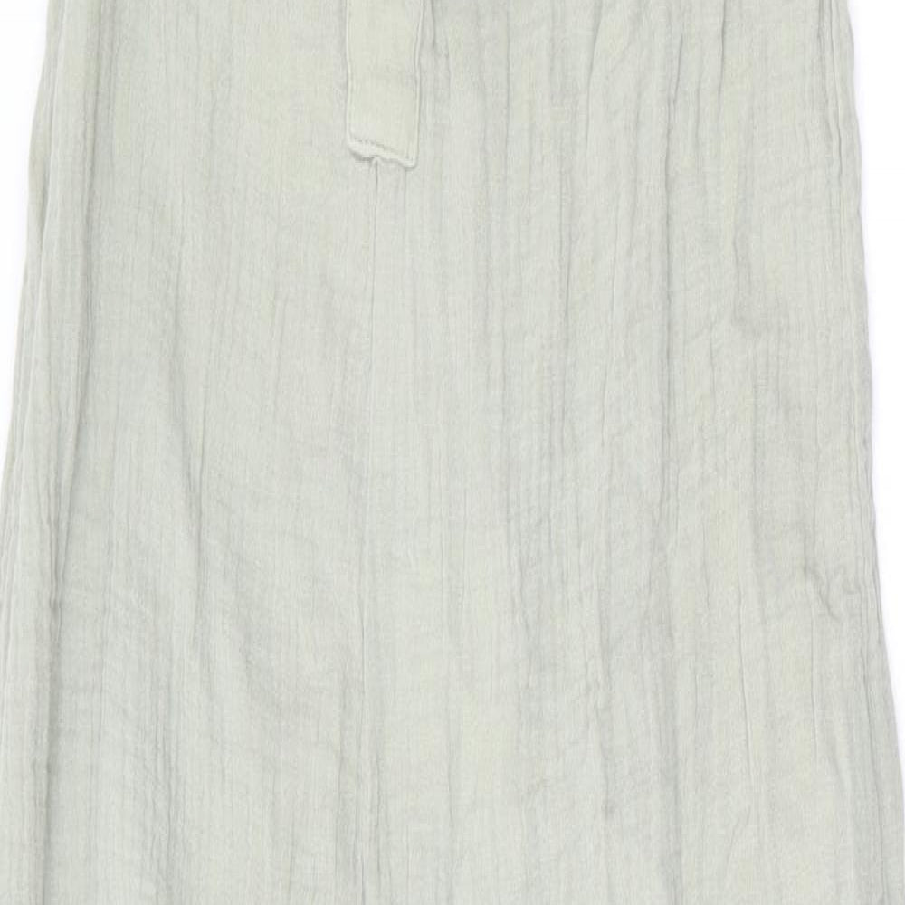 Zara Womens Green Cotton Jumpsuit One-Piece Size XS Button