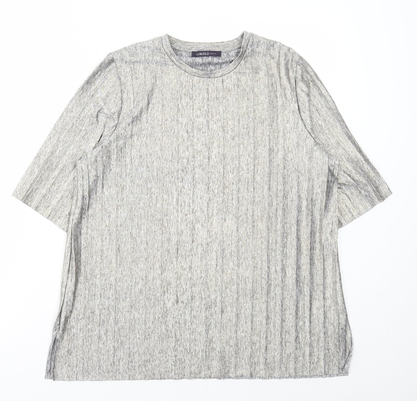 Marks and Spencer Womens Gold Polyester Basic T-Shirt Size 10 Round Neck