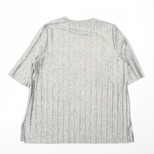 Marks and Spencer Womens Gold Polyester Basic T-Shirt Size 10 Round Neck