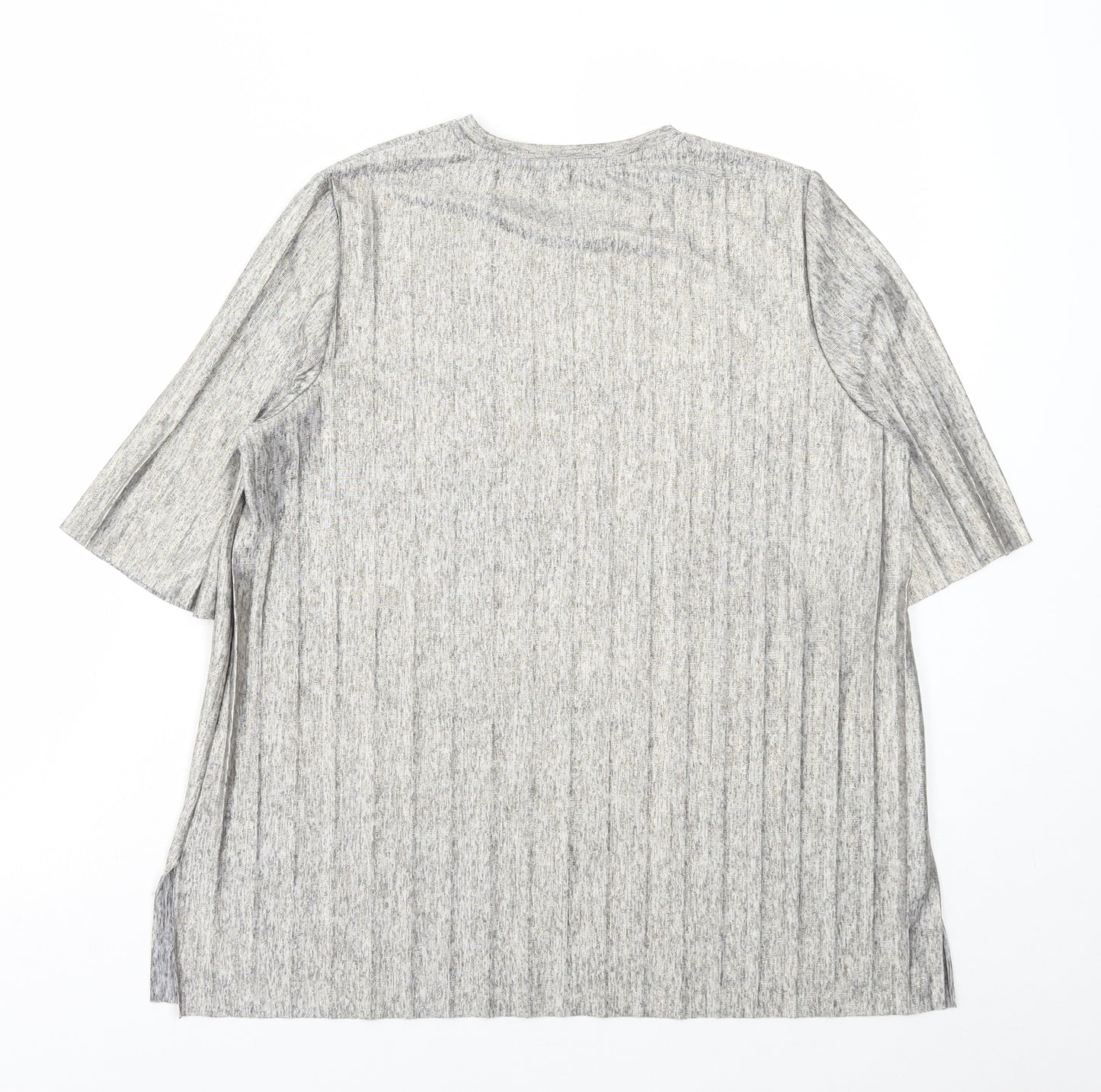 Marks and Spencer Womens Gold Polyester Basic T-Shirt Size 10 Round Neck