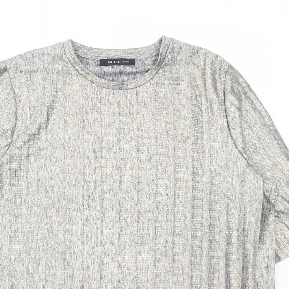 Marks and Spencer Womens Gold Polyester Basic T-Shirt Size 10 Round Neck