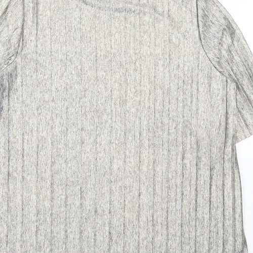 Marks and Spencer Womens Gold Polyester Basic T-Shirt Size 10 Round Neck