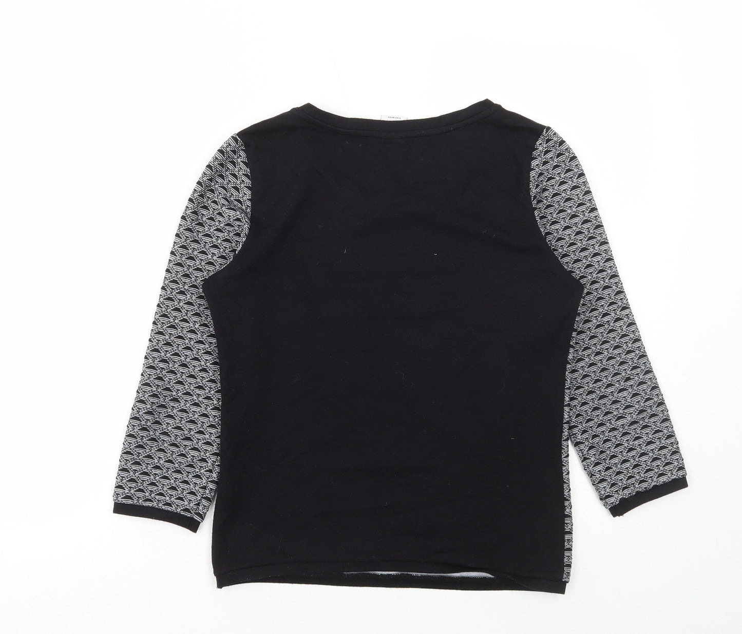 Vera Moda Womens Grey Geometric Polyester Basic T-Shirt Size S Round Neck