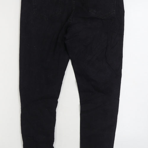 Boohoo Womens Black Cotton Skinny Jeans Size 12 L25 in Regular Zip
