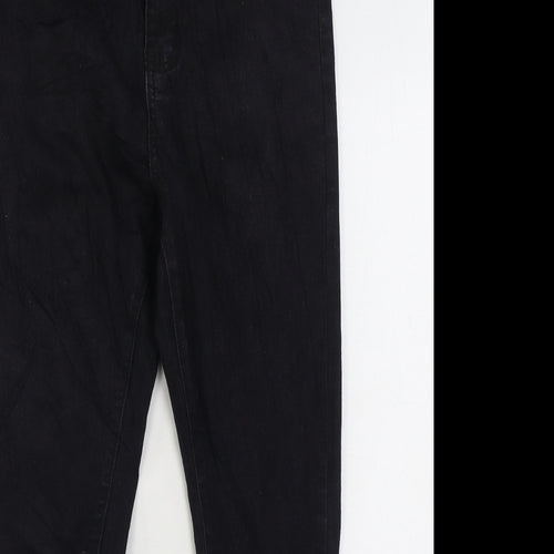 Boohoo Womens Black Cotton Skinny Jeans Size 12 L25 in Regular Zip