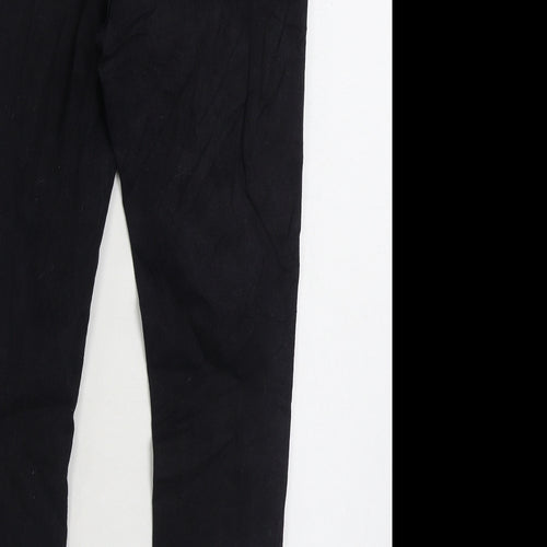 Boohoo Womens Black Cotton Skinny Jeans Size 12 L25 in Regular Zip