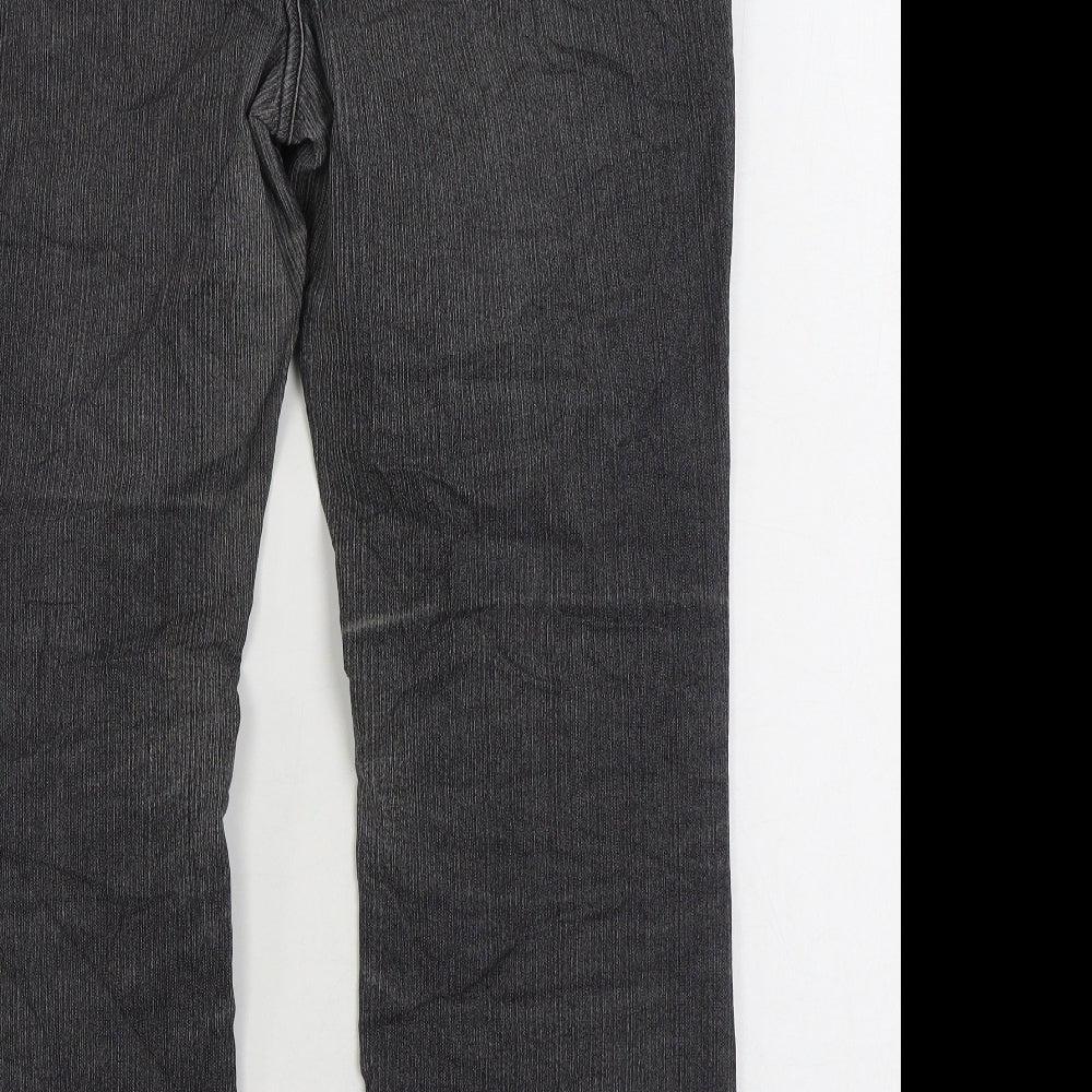 Per Una Womens Black Cotton Straight Jeans Size 16 L27 in Regular Zip