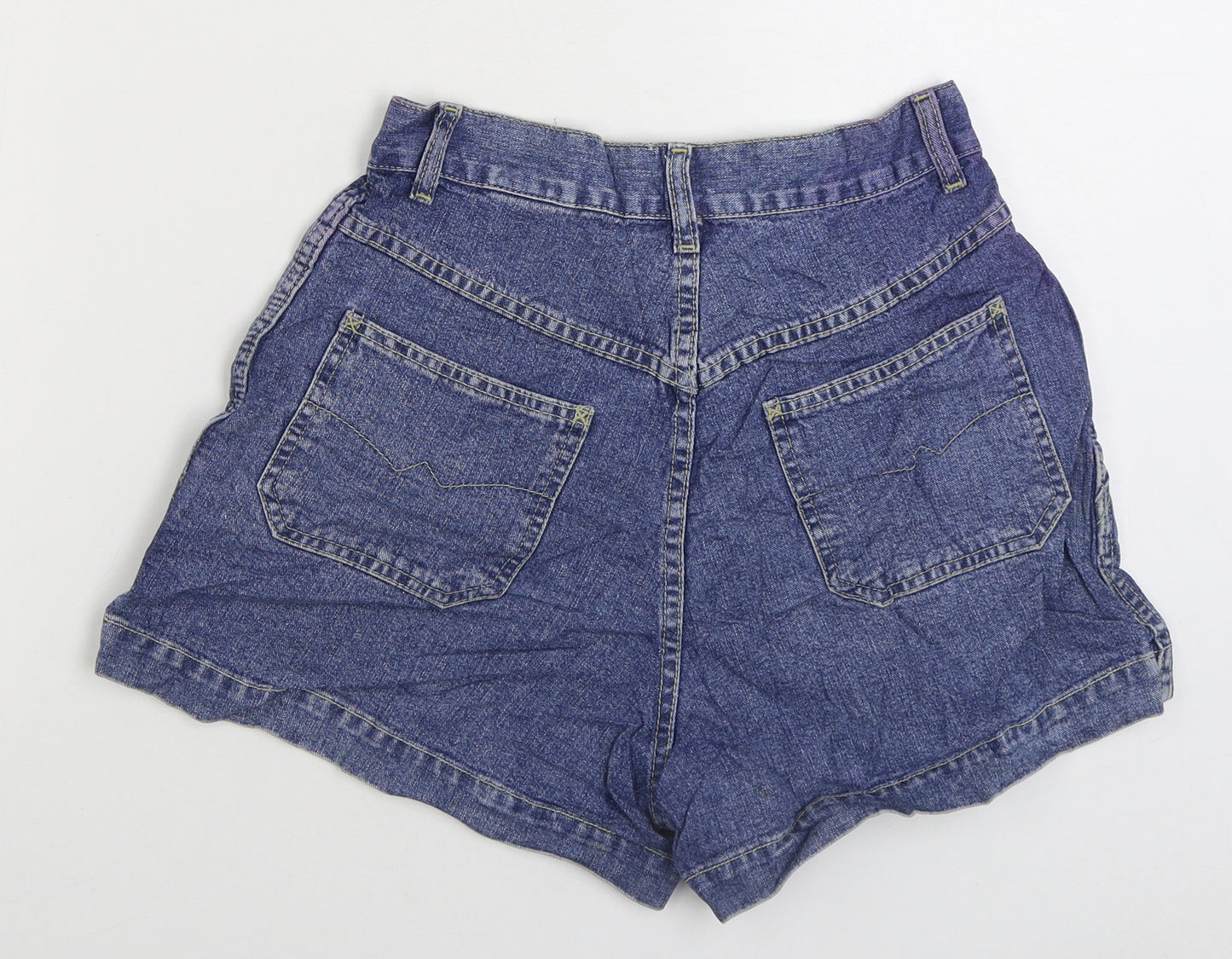 NEXT Womens Blue Cotton Hot Pants Shorts Size 12 Regular Button