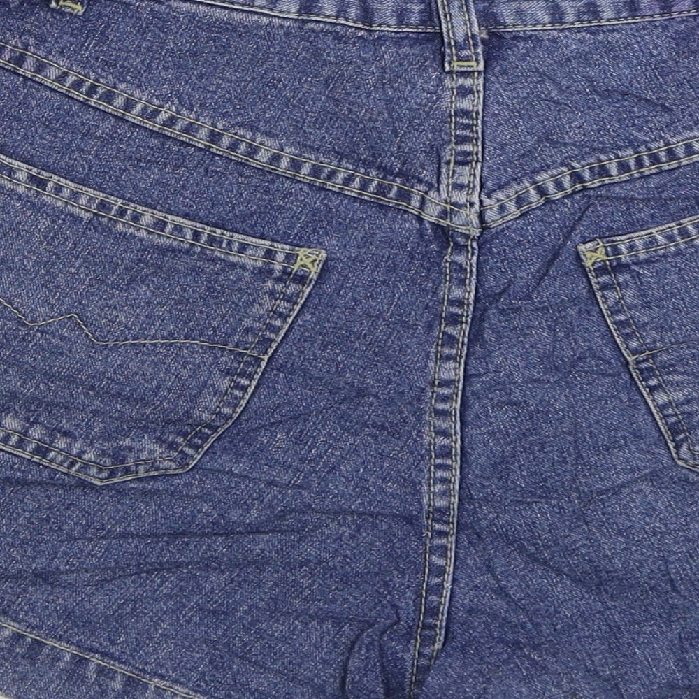 NEXT Womens Blue Cotton Hot Pants Shorts Size 12 Regular Button