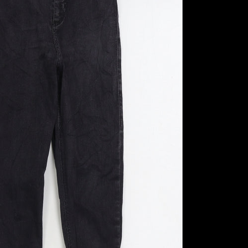 Topshop Mens Black Cotton Skinny Jeans Size 28 in L30 in Regular Zip