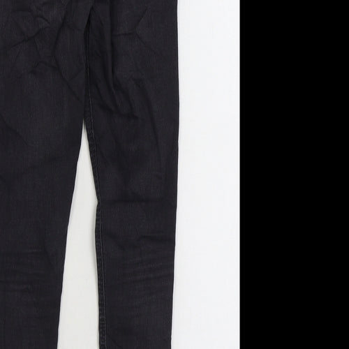 Topshop Mens Black Cotton Skinny Jeans Size 28 in L30 in Regular Zip
