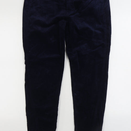 Saint Tropez Mens Blue Cotton Trousers Size 32 in L29 in Regular Zip