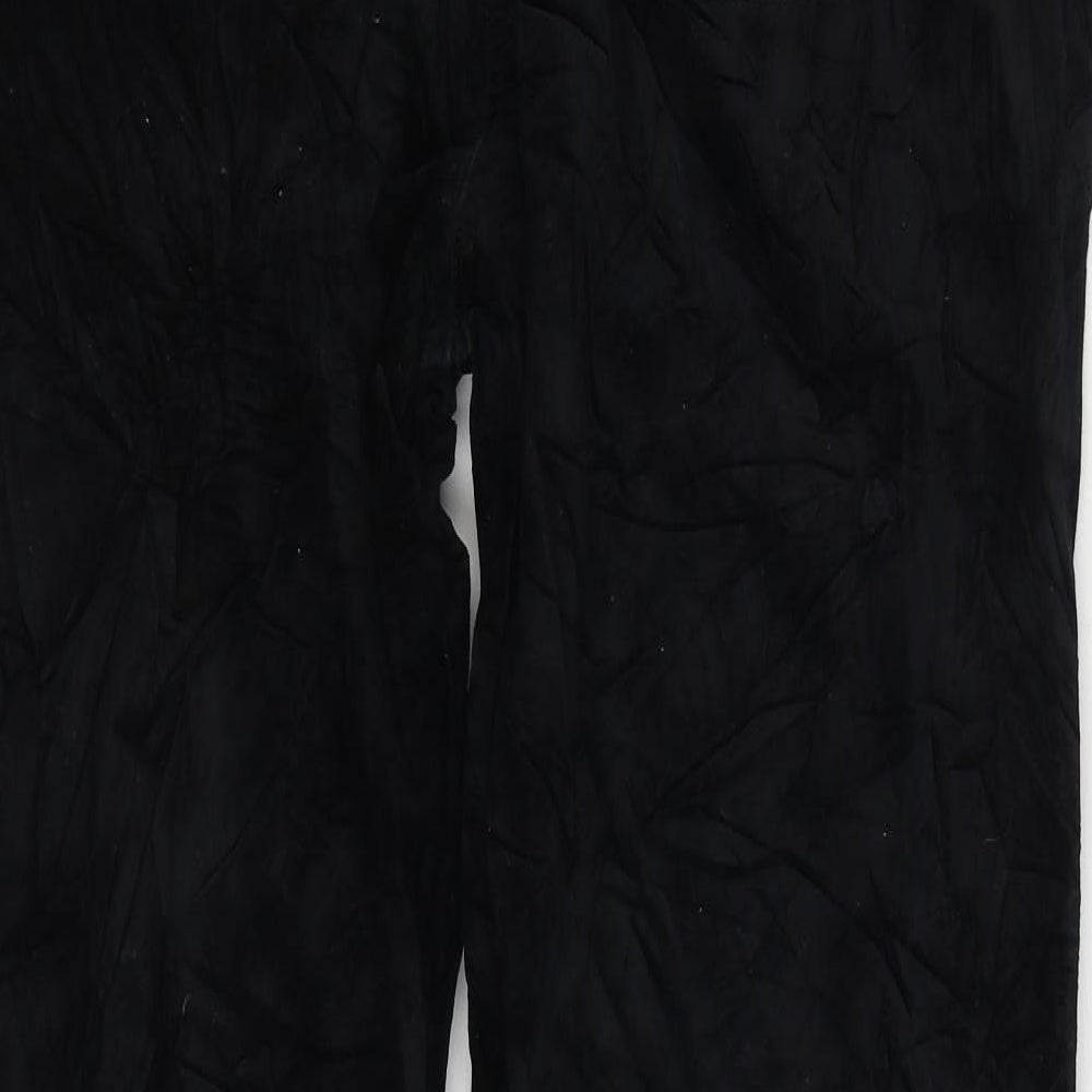 M&Co Womens Black Cotton Trousers Size 20 L29 in Regular Button