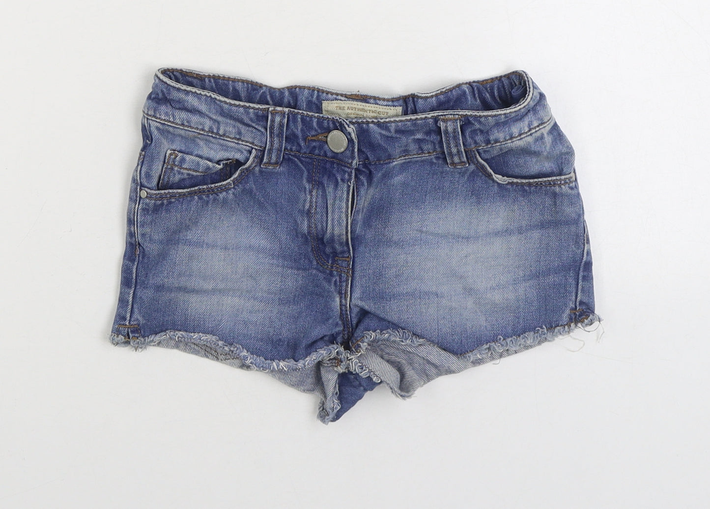 NEXT Girls Blue Cotton Hot Pants Shorts Size 6 Years Regular Zip