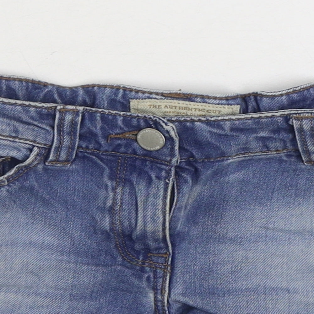 NEXT Girls Blue Cotton Hot Pants Shorts Size 6 Years Regular Zip