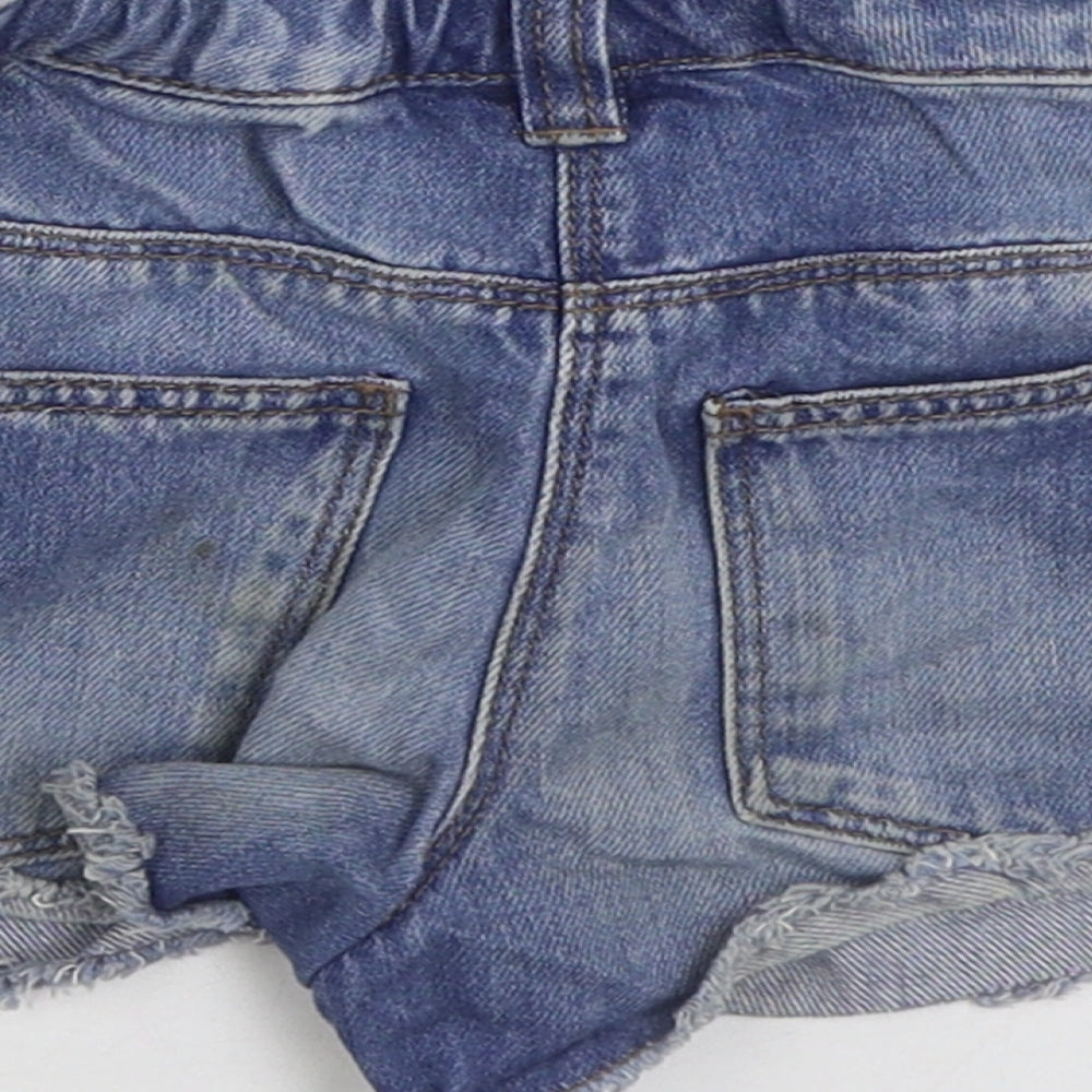 NEXT Girls Blue Cotton Hot Pants Shorts Size 6 Years Regular Zip