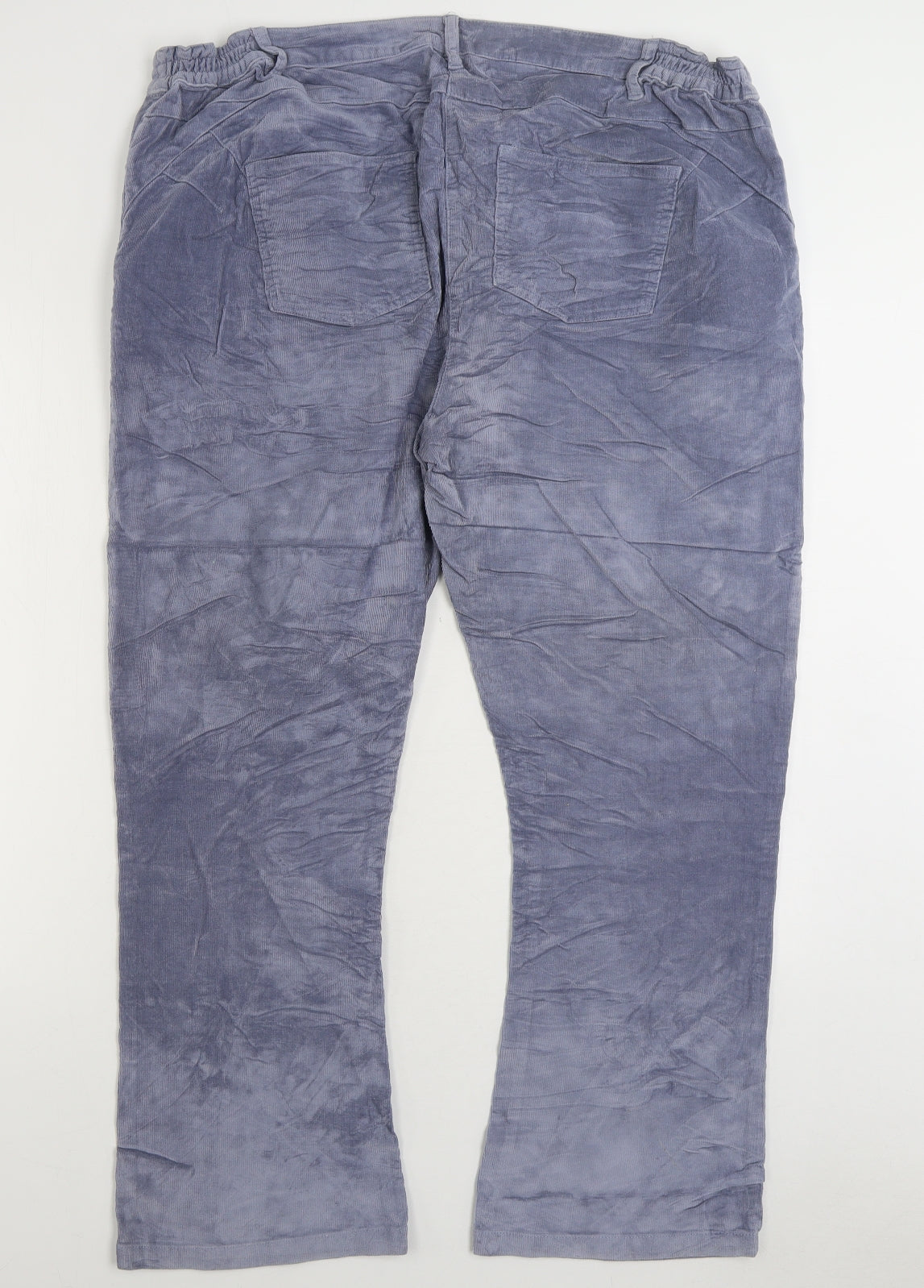 Cotton Traders Womens Blue Cotton Trousers Size 22 L28 in Regular Zip