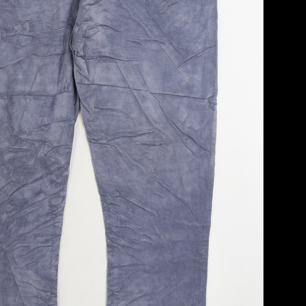 Cotton Traders Womens Blue Cotton Trousers Size 22 L28 in Regular Zip