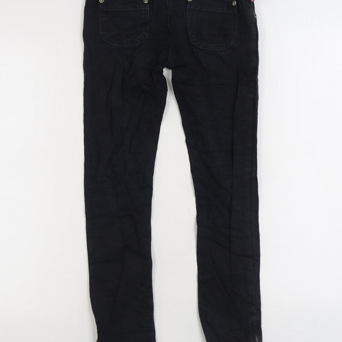 Marks and Spencer Girls Black Cotton Skinny Jeans Size 11 Years Regular Zip - Hello Kitty Ankle Zip