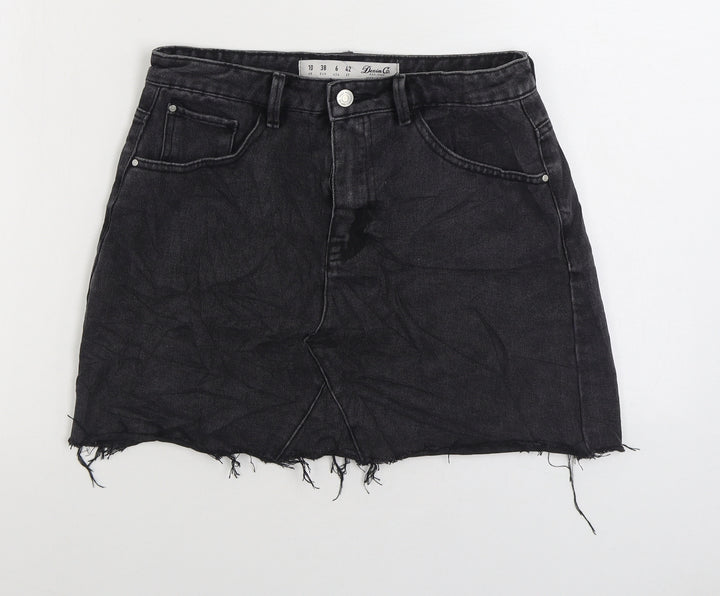 Denim & Co. Womens Black Cotton Maxi Skirt Size 10 Zip