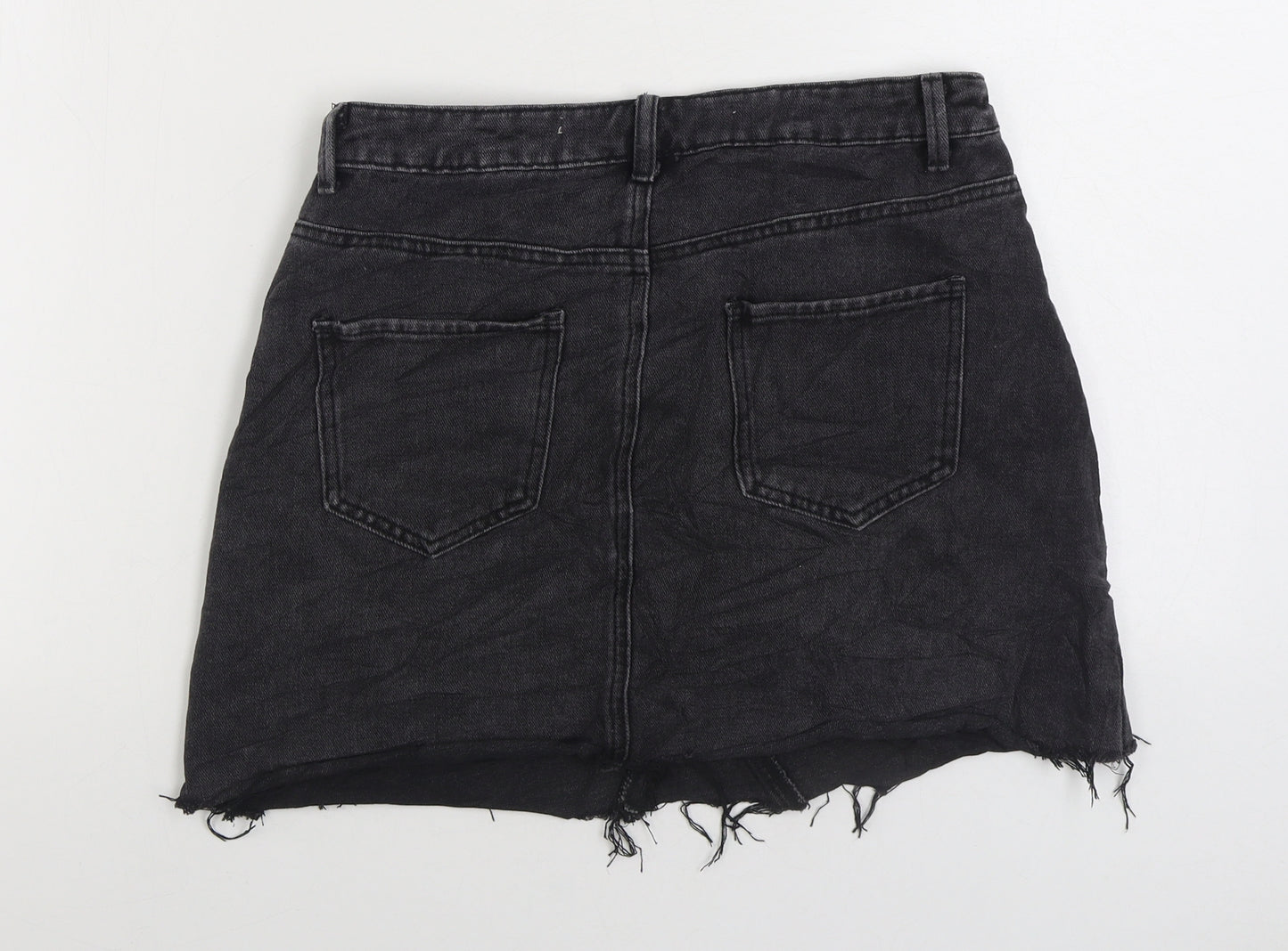 Denim & Co. Womens Black Cotton Maxi Skirt Size 10 Zip