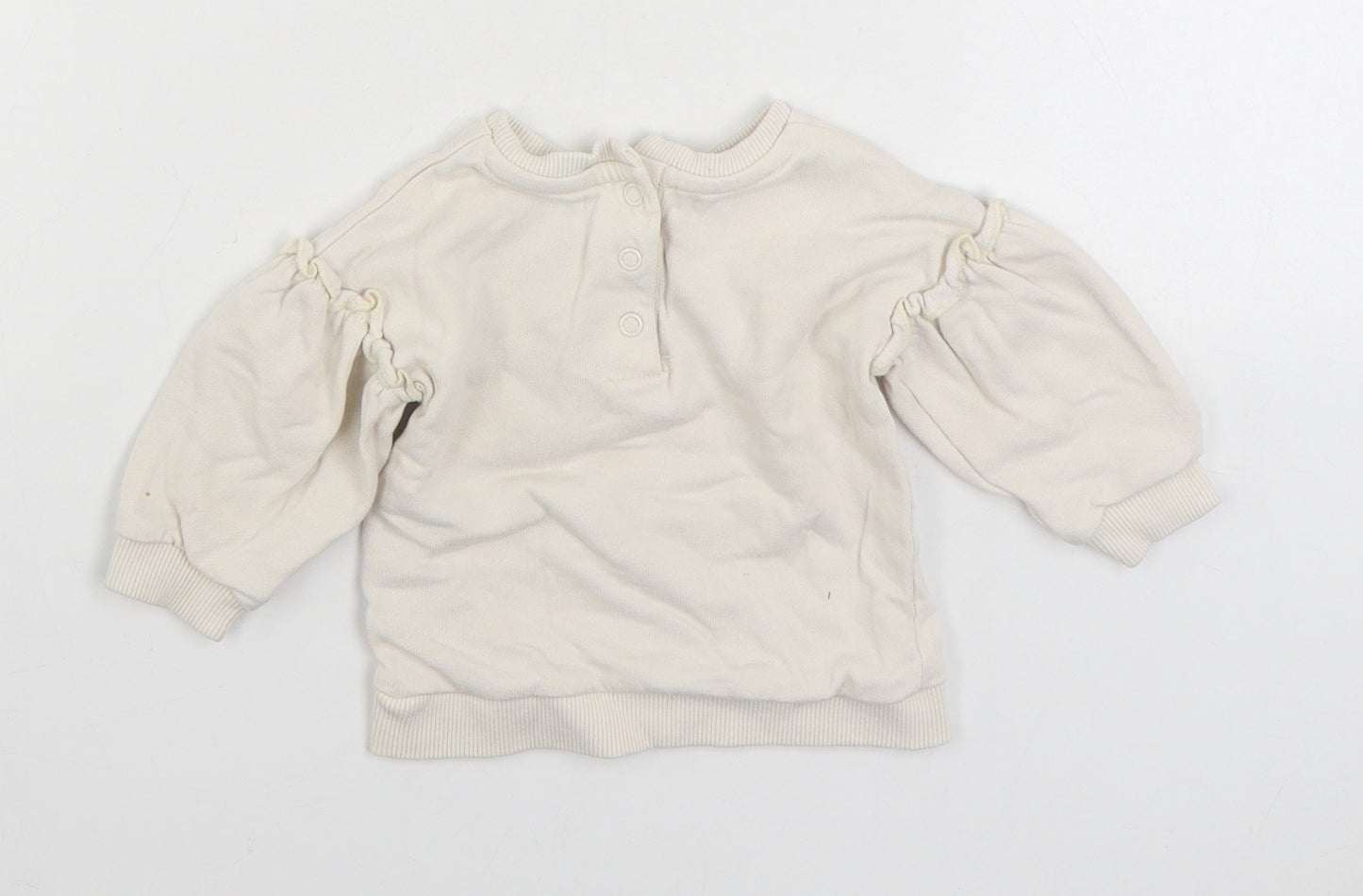 George Baby Beige Cotton Pullover Jumper Size 3-6 Months Snap - Dumbo