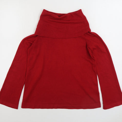 Marks and Spencer Womens Red Roll Neck Acrylic Pullover Jumper Size 10