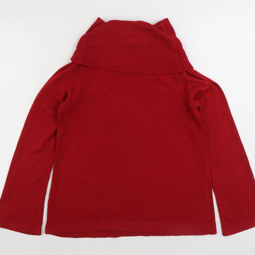 Marks and Spencer Womens Red Roll Neck Acrylic Pullover Jumper Size 10