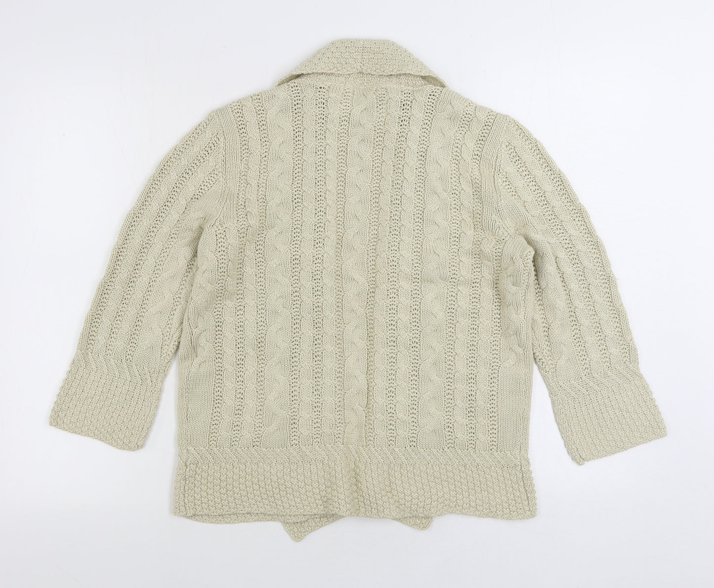 Maine Womens Beige V-Neck Acrylic Cardigan Jumper Size 14