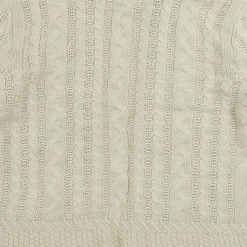 Maine Womens Beige V-Neck Acrylic Cardigan Jumper Size 14